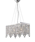 Lampada a Sospensione Classica in Ottone e Ferro Cromato con Strass – Cromo Lucido – 2 luci