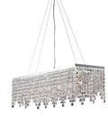 Lampada a Sospensione Classica in Ottone e Ferro Cromato con Strass – Cromo Lucido – 6 luci