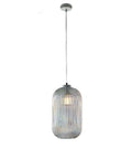 Lampada a Sospensione Moderna con Vetro Soffiato Trasparente, Grigio o Ambra – Trasparente – 1 luce