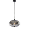 Lampada a Sospensione Moderna con Vetro Soffiato Grigio Specchiato o Ambra – Grigio Specchiato