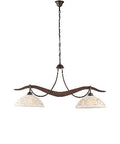 Lampadario Vintage in Ferro Nero Ruggine o Avorio Decapé con Vetri Bianchi e Ambra – Nero / Ruggine – 2 luci