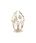 Lampada da Tavolo Shabby Chic in Ferro Bianco o Avorio e Oro con Strass – Avorio / Oro