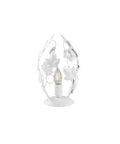 Lampada da Tavolo Shabby Chic in Ferro Bianco o Avorio e Oro con Strass – Bianco Shabby