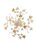 Plafoniera Shabby Chic in Ferro Bianco o Avorio e Oro con Strass – Avorio / Oro – 4 luci