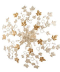Plafoniera Shabby Chic in Ferro Bianco o Avorio e Oro con Strass – Avorio / Oro – 6 luci
