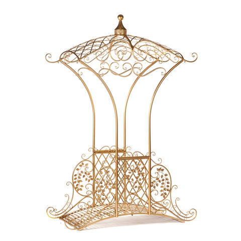 Ponte Espositore Decorativo in Metallo Oro con Tettoia – Goodwill, 266cm