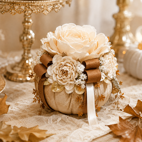 Pouf Autumn in Rose by Mata Creazioni - Mignon (8 cm) o Piccolo (12 cm)