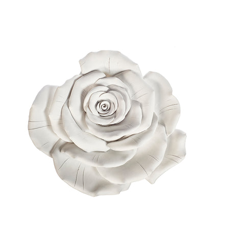 Decorazione da Muro Rosa Ø27 cm – Henriette – Fiore Bianco in Stile Shabby