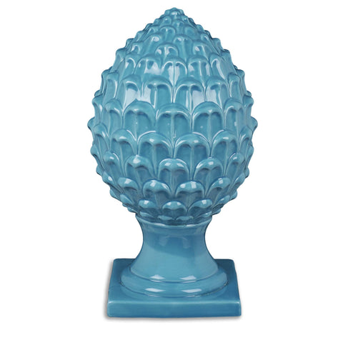 Blue porcelain pine cone