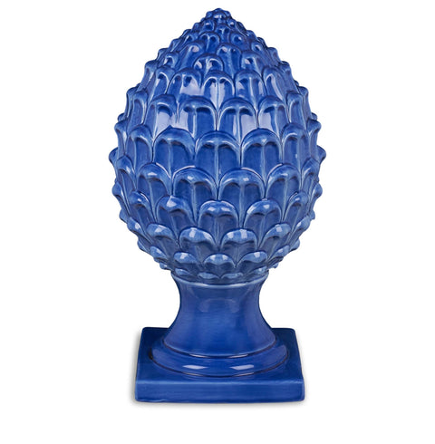 Blue porcelain pine cone