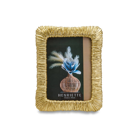 Portafoto Henriette con Cornice Fili Oro – Formato 18x23 cm (foto 13x18 cm)