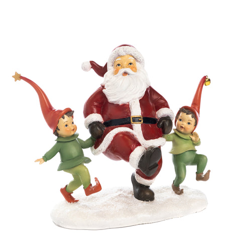 Babbo Natale Ballerino con Elfi 26cm