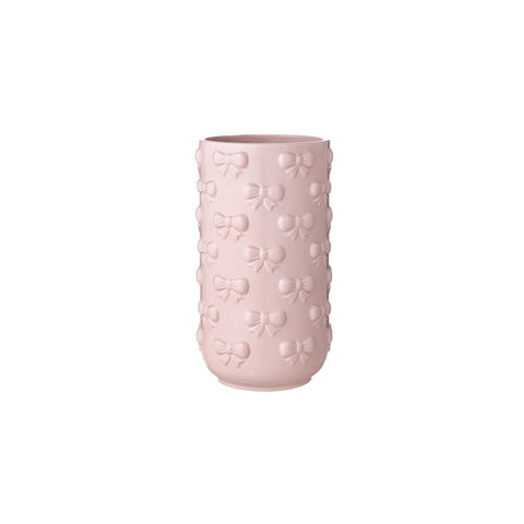 L’Arte di Nacchi – Vaso Fiocchi in Ceramica Rosa 25 cm – Vaso Decorativo Elegante
