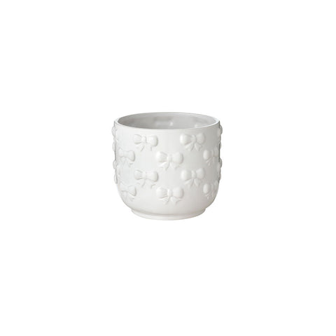 L’Arte di Nacchi – Vaso Fiocchi in Ceramica Bianco 15 cm – Vaso Decorativo Elegante
