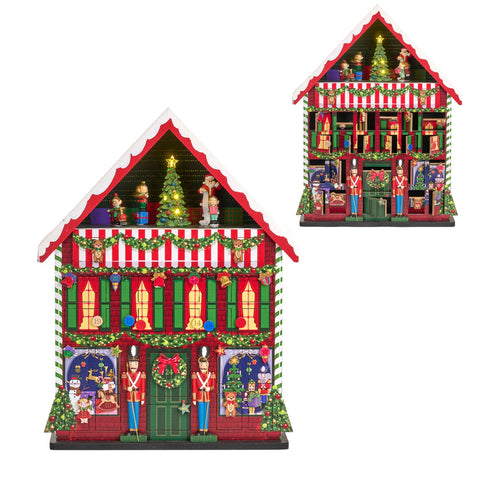 Calendario dell'Avvento Casa di Natale Musicale con LED – Goodwill, 55,5cm