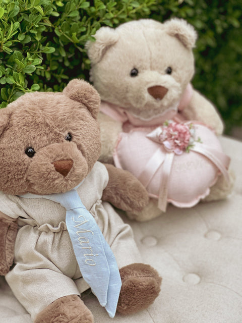 Orsetto artigianale personalizzabile – 30 cm – Fatto a mano con accessori su misura
