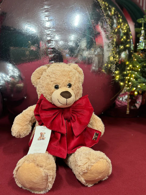 Orso Teddy 80 cm con Fiocco – Peluche Morbido ed Elegante