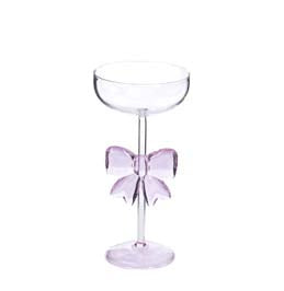 Coppa in vetro con fiocco rosa – 19,5 cm