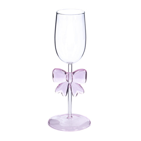 Flûte in vetro con fiocco rosa – 24 cm