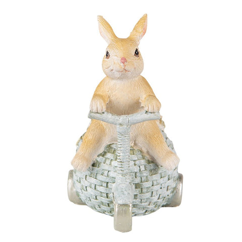Statuetta Coniglio su Bicicletta con Cestino – Clayre & Eef – 13 cm