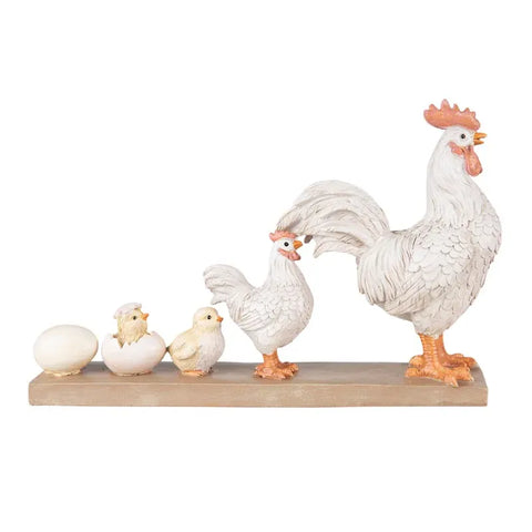 Decorazione Galline con Pulcini Clayre & Eef in Poliresina – 34x21x8 cm