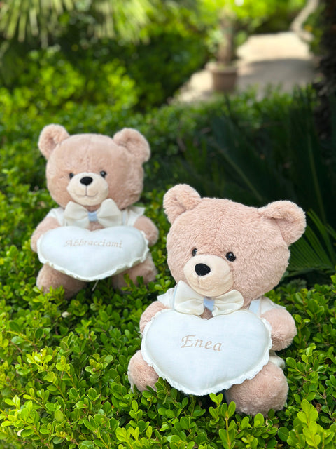 Osito de peluche personalizable hecho a mano – 30 cm – Hecho a mano con accesorios personalizados