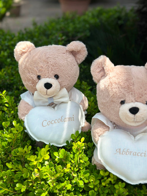 Osito de peluche personalizable hecho a mano – 30 cm – Hecho a mano con accesorios personalizados