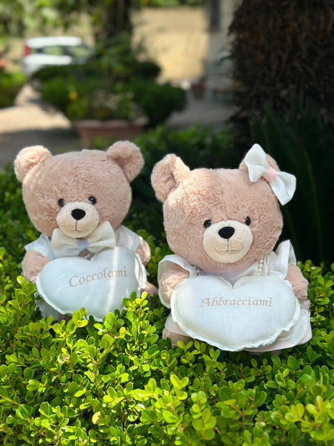 Osito de peluche personalizable hecho a mano – 30 cm – Hecho a mano con accesorios personalizados