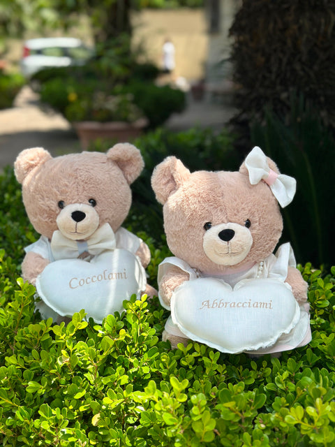 Osito de peluche personalizable hecho a mano – 30 cm – Hecho a mano con accesorios personalizados
