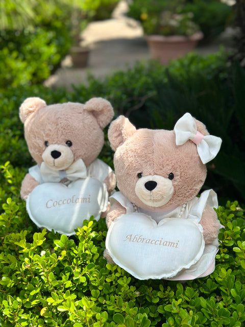 Osito de peluche personalizable hecho a mano – 30 cm – Hecho a mano con accesorios personalizados