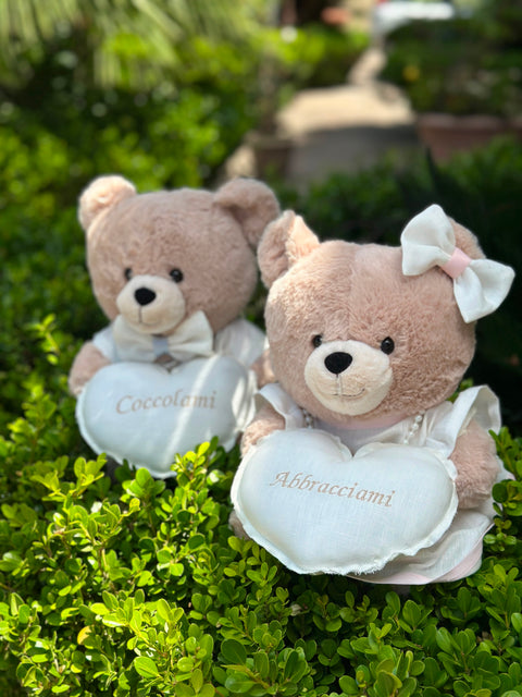 Osito de peluche personalizable hecho a mano – 30 cm – Hecho a mano con accesorios personalizados