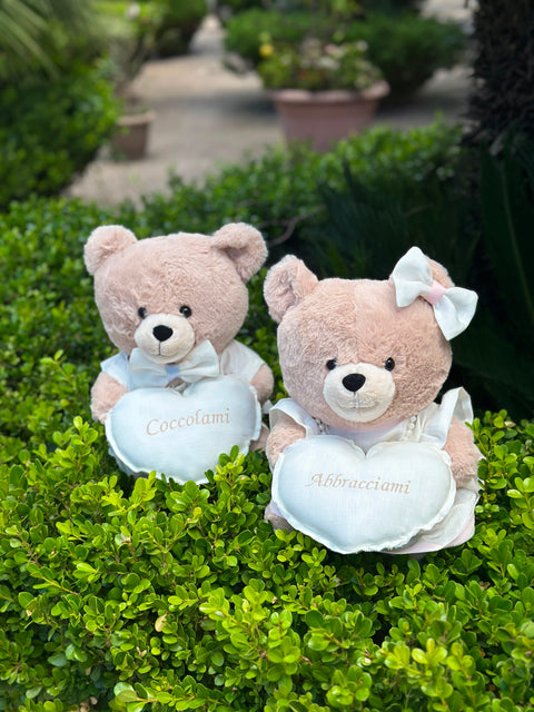 Osito de peluche personalizable hecho a mano – 30 cm – Hecho a mano con accesorios personalizados