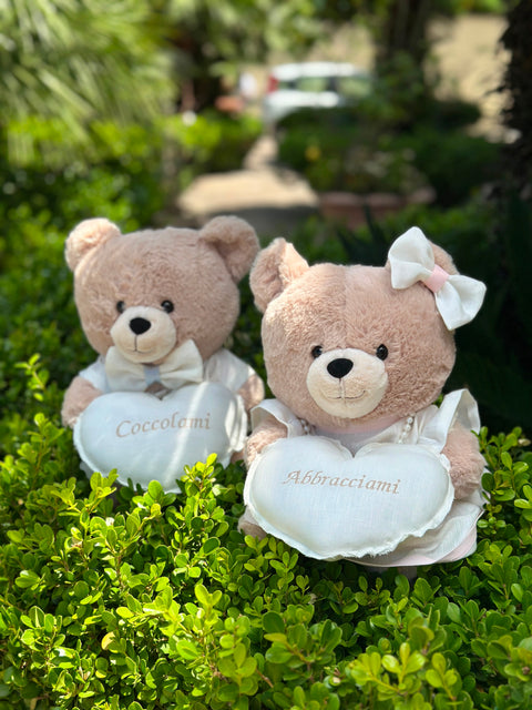 Osito de peluche personalizable hecho a mano – 30 cm – Hecho a mano con accesorios personalizados