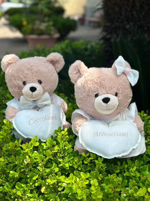 Osito de peluche personalizable hecho a mano – 30 cm – Hecho a mano con accesorios personalizados