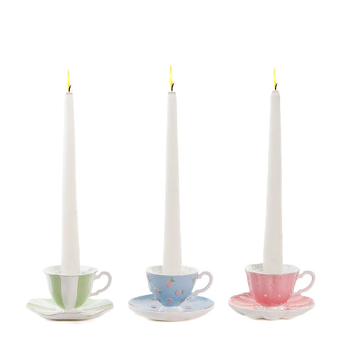 Portacandela Tazzina da Tè 11,5 cm Rosa, Blu, Verde - Goodwill