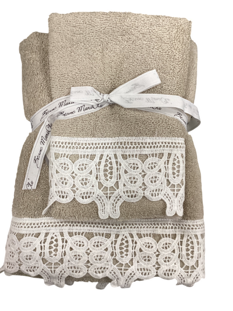 Coppia spugne con fascia in pizzo