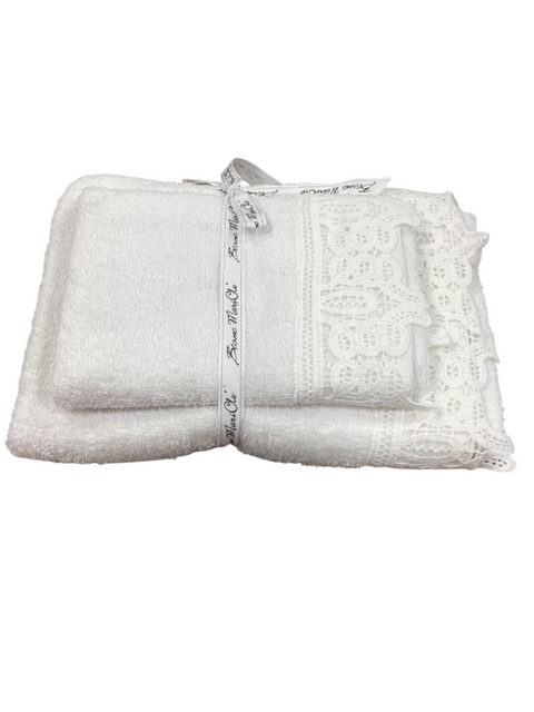 Coppia spugne con fascia in pizzo