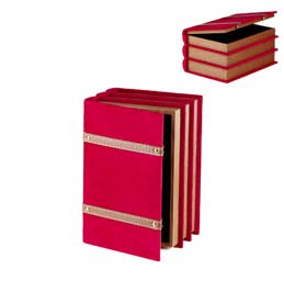 Scatola Libro Decorativa in Velluto Rosso Goodwill - 30 cm