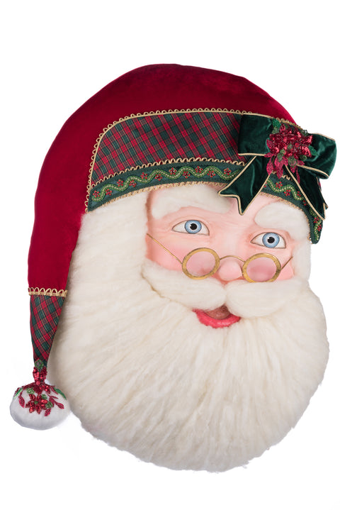 Babbo Natale da Parete con Occhiali e Cappellino 65cm