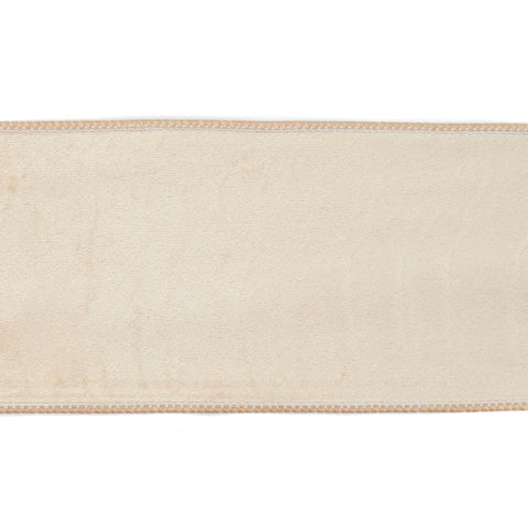 Nastro Decorativo in Velluto e Taffetà Crema - Goodwill, 10cm x 9,14m