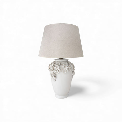 Lampada rose in ceramica con decoro floreale – L’Arte di Nacchi (40 × 65 × 40 cm)