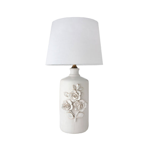 L'Arte di Nacchi - Lampada da Tavolo con Rose in Ceramica 40×40×H68 cm