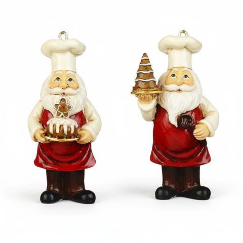 Decorazione Natalizia Babbo Natale Chef – 9 cm (2 varianti, Goodwill)