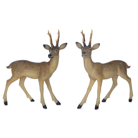 Set 2 Cervi Decorativi da Esposizione Goodwill - Marrone con Dettagli Glitter 55,5 cm