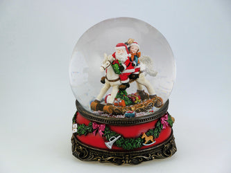 Snow Globe "Santa Claus Rocking" 20cm