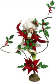 Lady Poinsettia Decorativa Goodwill by Mark Roberts - Rosso/Verde 70 cm