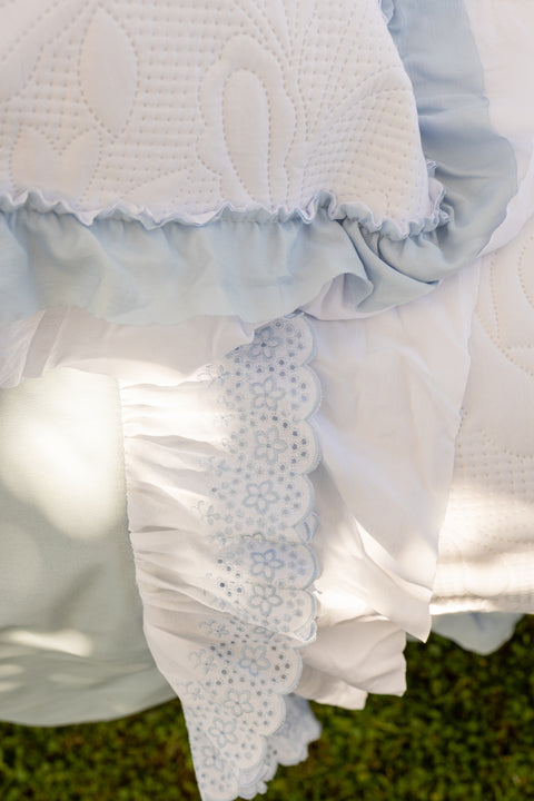 Set lenzuola Nicole con rouches in sangallo