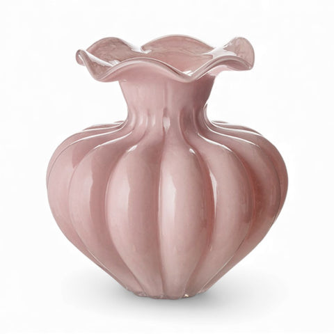 Vaso in Vetro Rosa 22x23 cm – L’Arte di Nacchi – Complemento Decorativo Elegante
