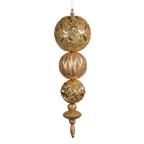 Puntale Pendente Decorativo Dorato con Paillettes e Maglia Traforata - Goodwill, 54 cm