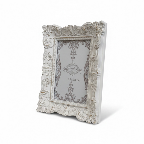 Portafoto Reina Bianco e Oro Shabby Chic Vintage - 13x18cm